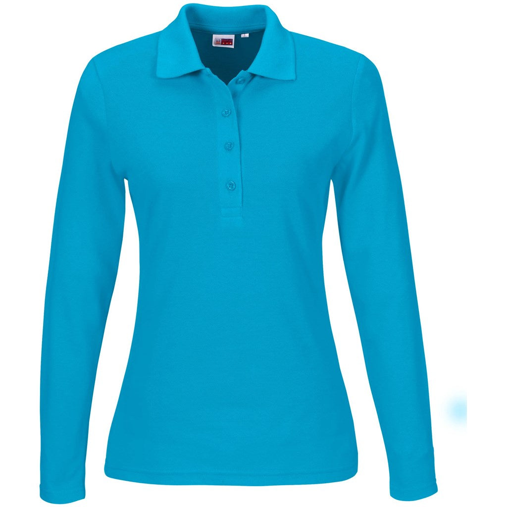 Ladies Long Sleeve Elemental Golf Shirt AQUA