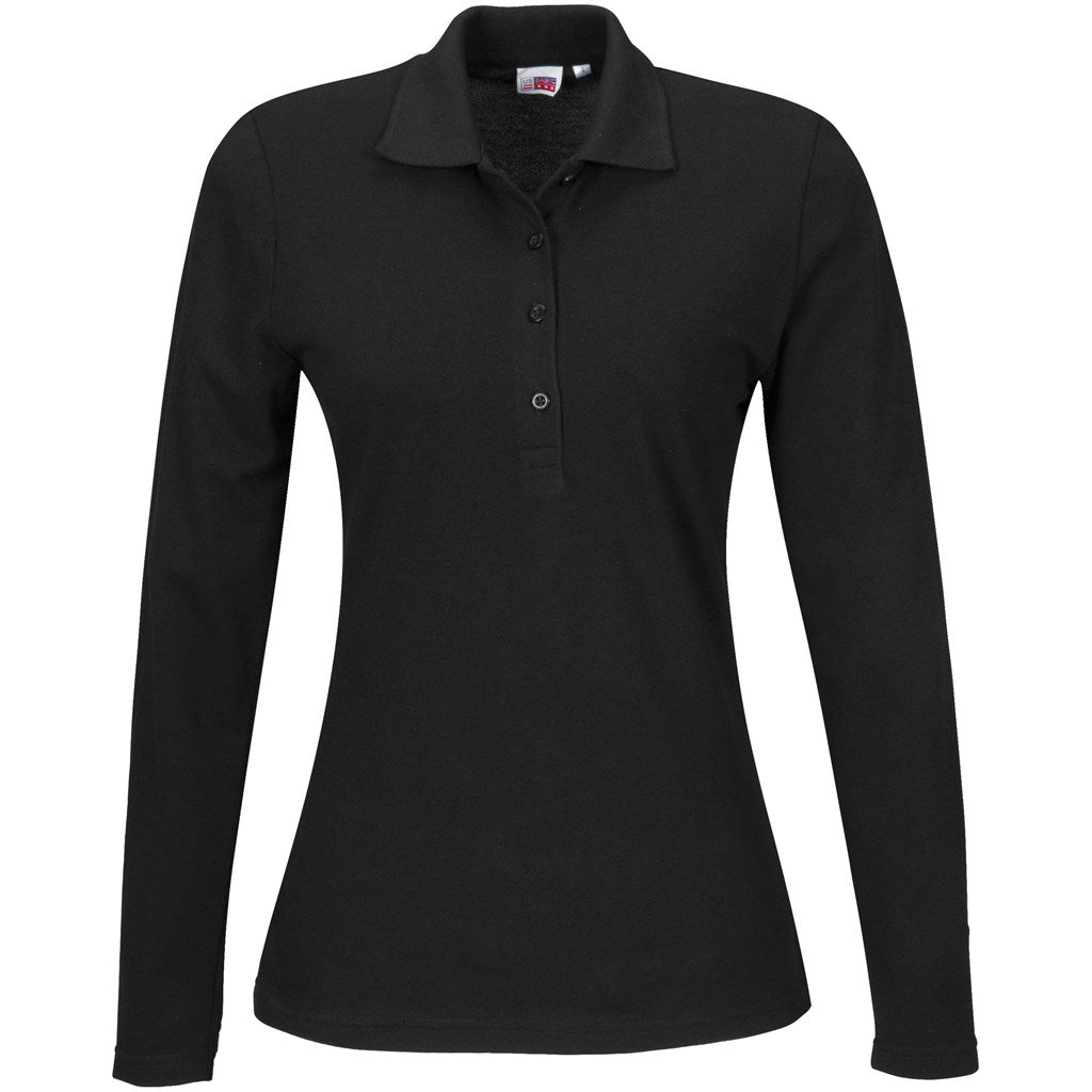 Ladies Long Sleeve Elemental Golf Shirt BLACK