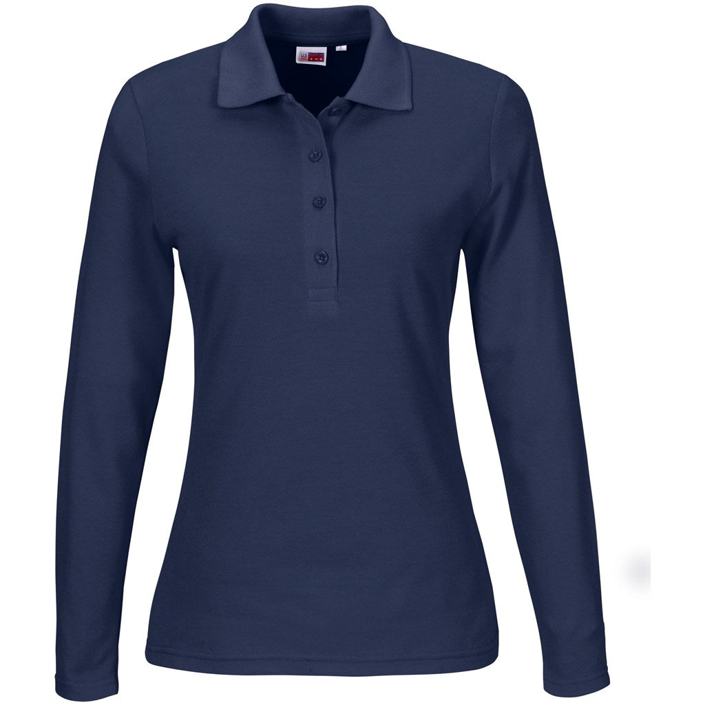 Ladies Long Sleeve Elemental Golf Shirt NAVY