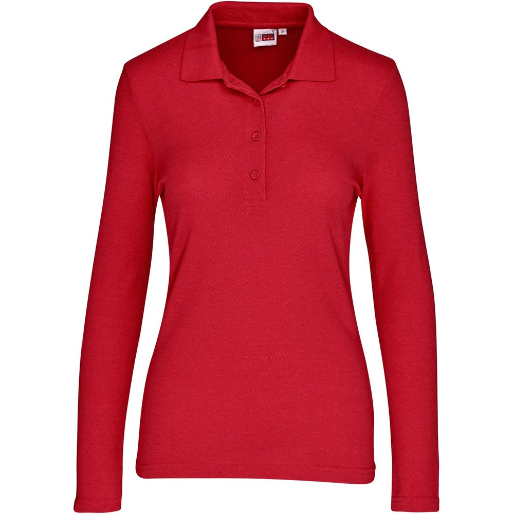 Ladies Long Sleeve Elemental Golf Shirt RED