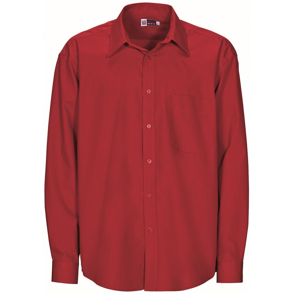 Mens Long Sleeve Washington Shirt - Red RED