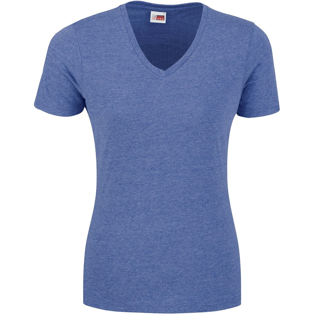 Ladies Michigan Melange V-Neck T-Shirt BLUE