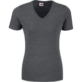 Ladies Michigan Melange V-Neck T-Shirt DARK GREY