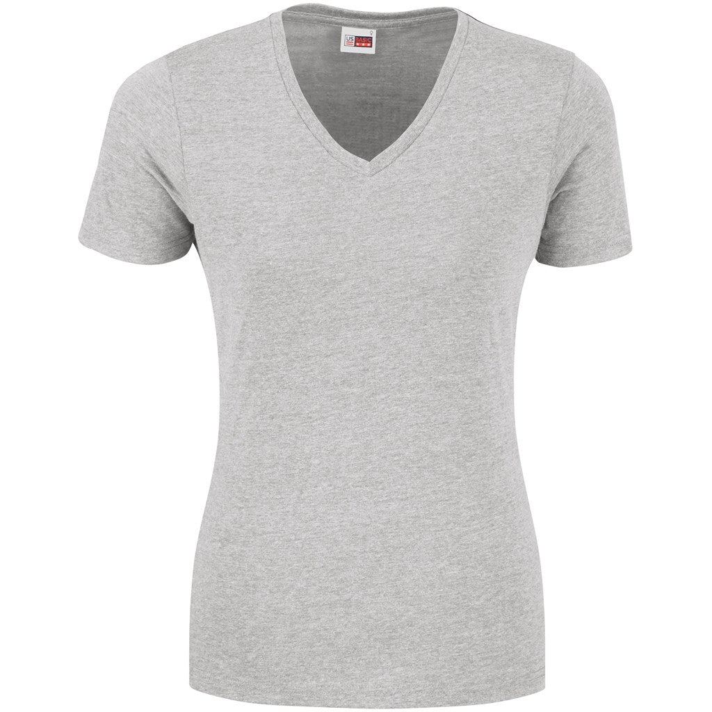 Ladies Michigan Melange V-Neck T-Shirt GREY