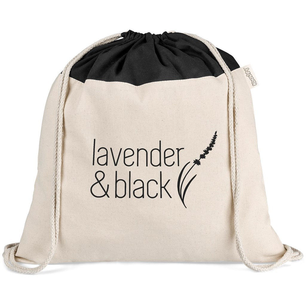 Kooshty Dominica Jumbo Cotton Drawstring Bag BLACK