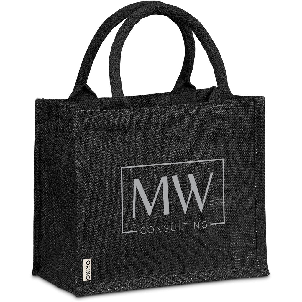 Okiyo Miyag Midi Jute Gift Bag BLACK