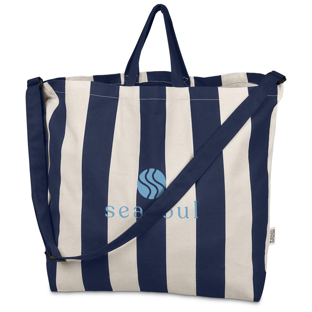 Okiyo Natsuri Recycled Canvas Large Beach Bag NAVY