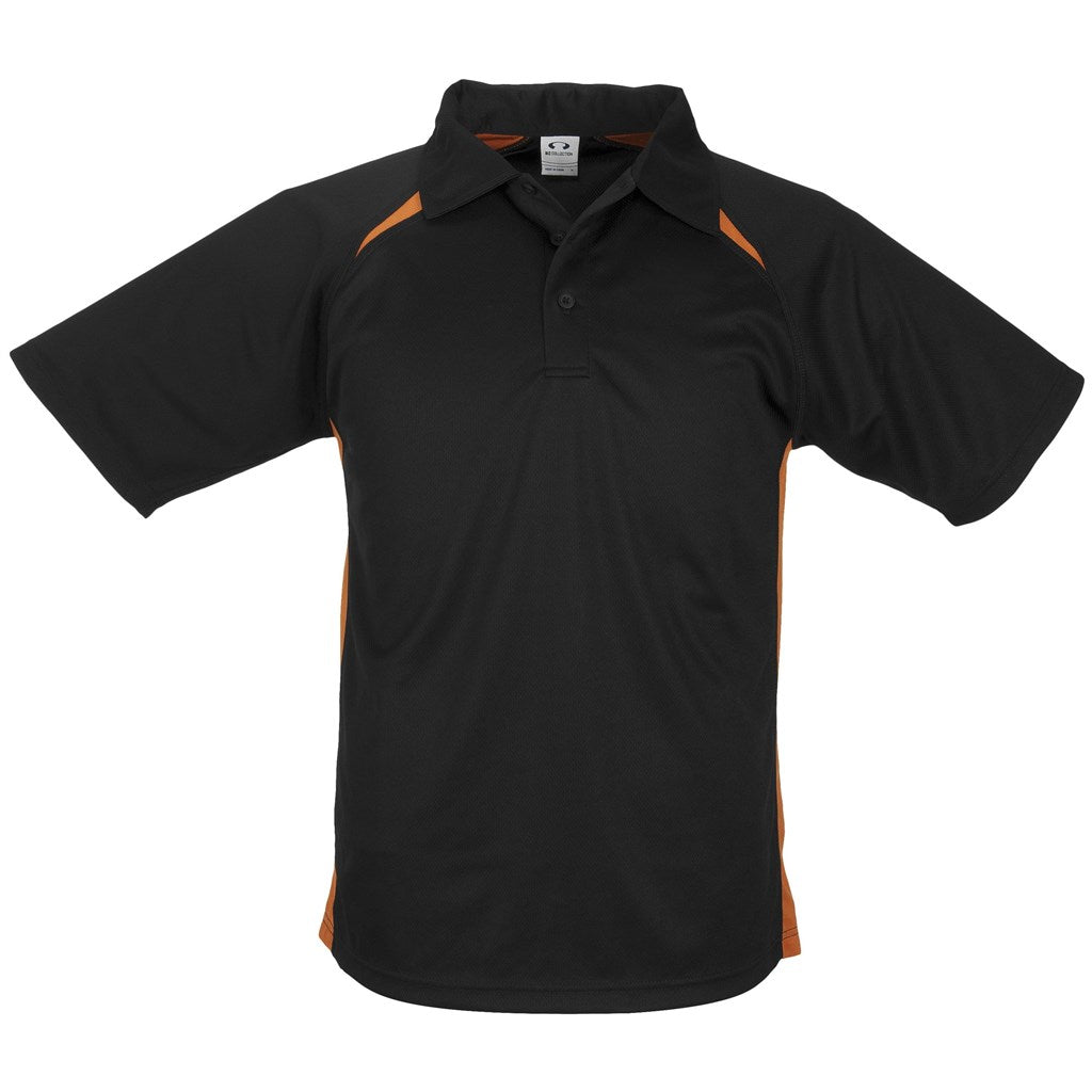 Kids Splice Golf Shirt - Black Orange BLACK ORANGE