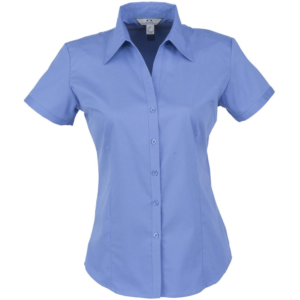 Ladies Short Sleeve Metro Shirt - Blue BLUE