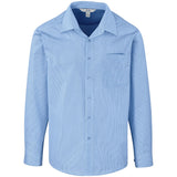 Mens Long Sleeve Micro Check Shirt LIGHT BLUE