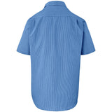 Mens Short Sleeve Micro Check Shirt - Light Blue