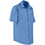 Mens Short Sleeve Micro Check Shirt - Light Blue