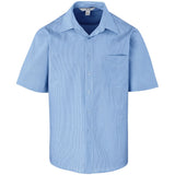 Mens Short Sleeve Micro Check Shirt LIGHT BLUE