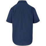 Mens Short Sleeve Micro Check Shirt - Light Blue
