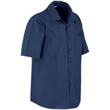 Mens Short Sleeve Micro Check Shirt - Light Blue
