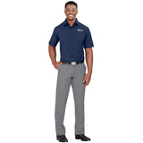 Mens Short Sleeve Micro Check Shirt - Light Blue