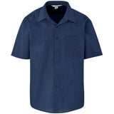 Mens Short Sleeve Micro Check Shirt NAVY