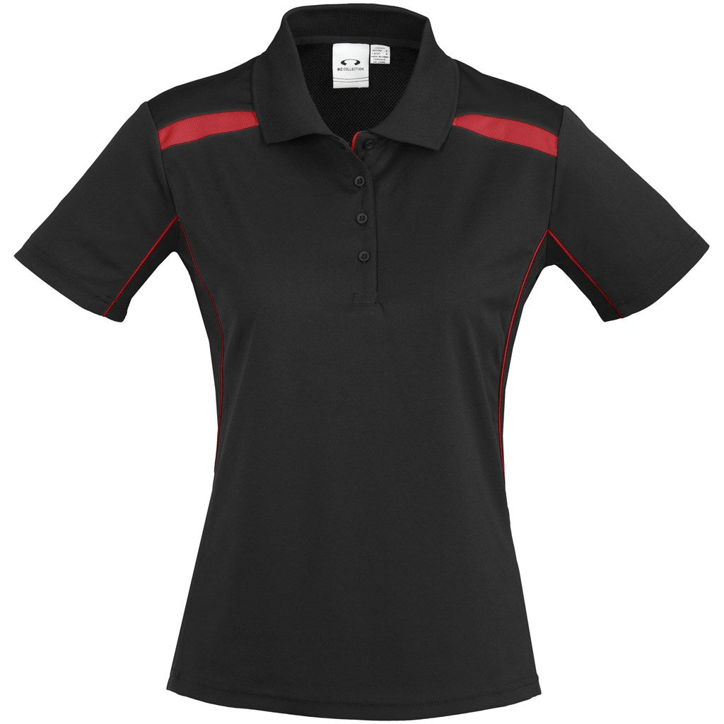 Ladies United Golf Shirt - Black Red BLACK RED