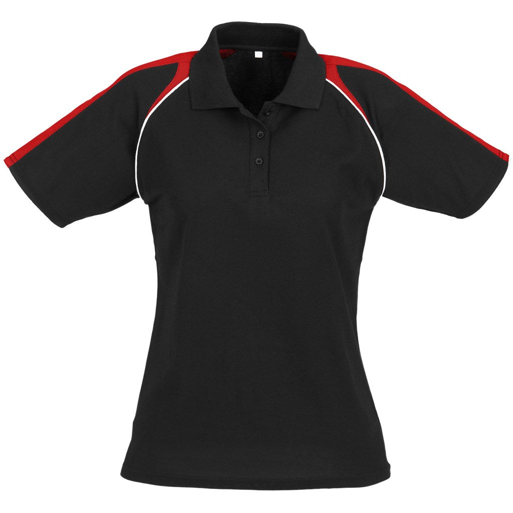 Ladies Triton Golf Shirt - Black Red BLACK RED