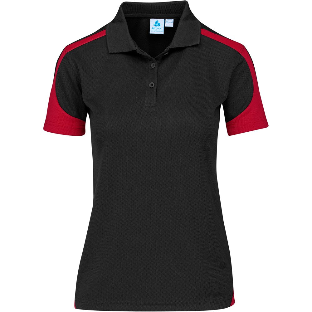Ladies Talon Golf Shirt BLACK RED