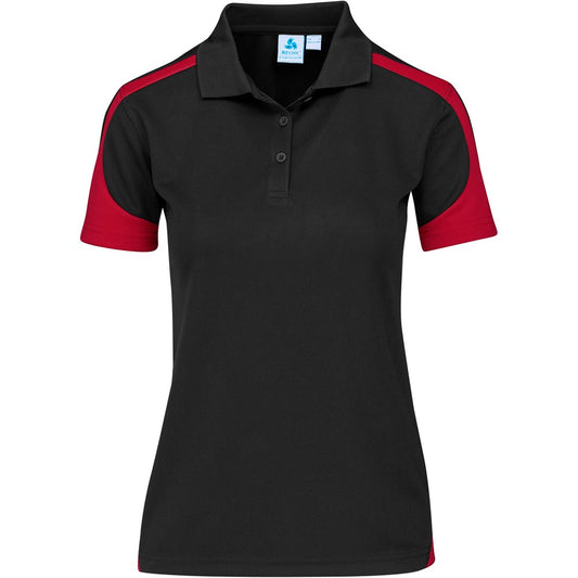 Ladies Talon Golf Shirt BLACK RED