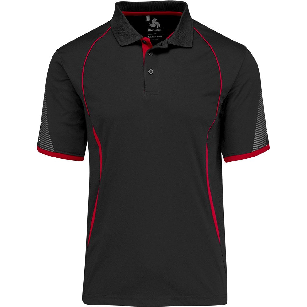 Mens Razor Golf Shirt BLACK RED