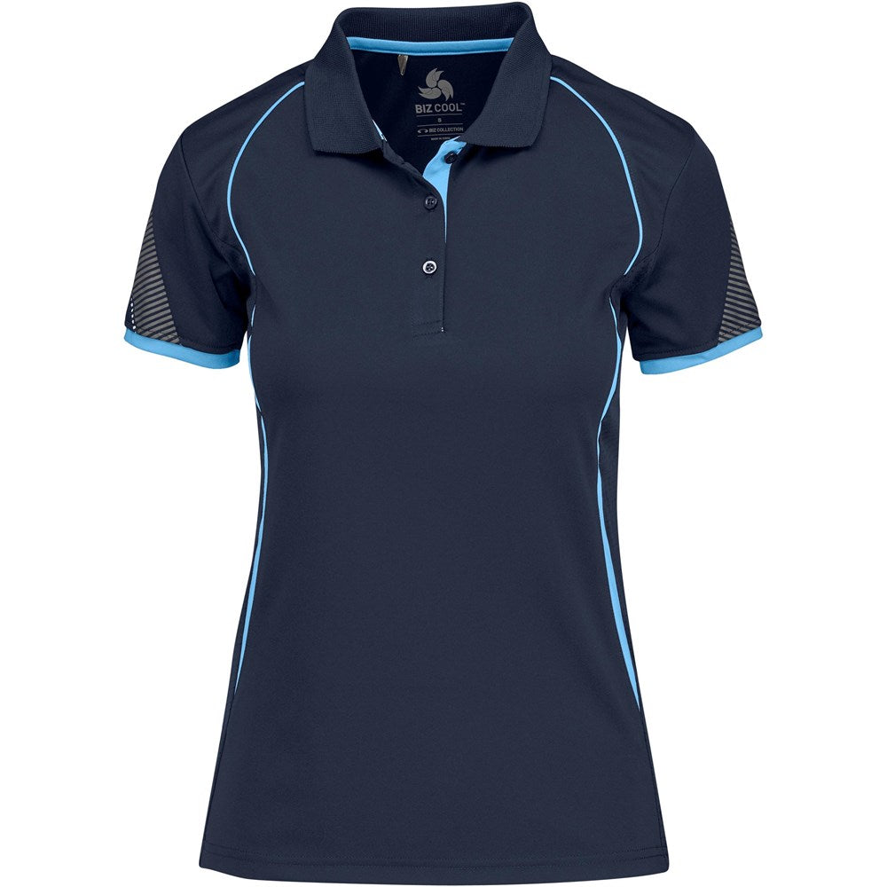 Ladies Razor Golf Shirt NAVY LIGHT BLUE