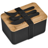 Okiyo Pasuta Recycled Plastic & Bamboo Lunch Box BLACK