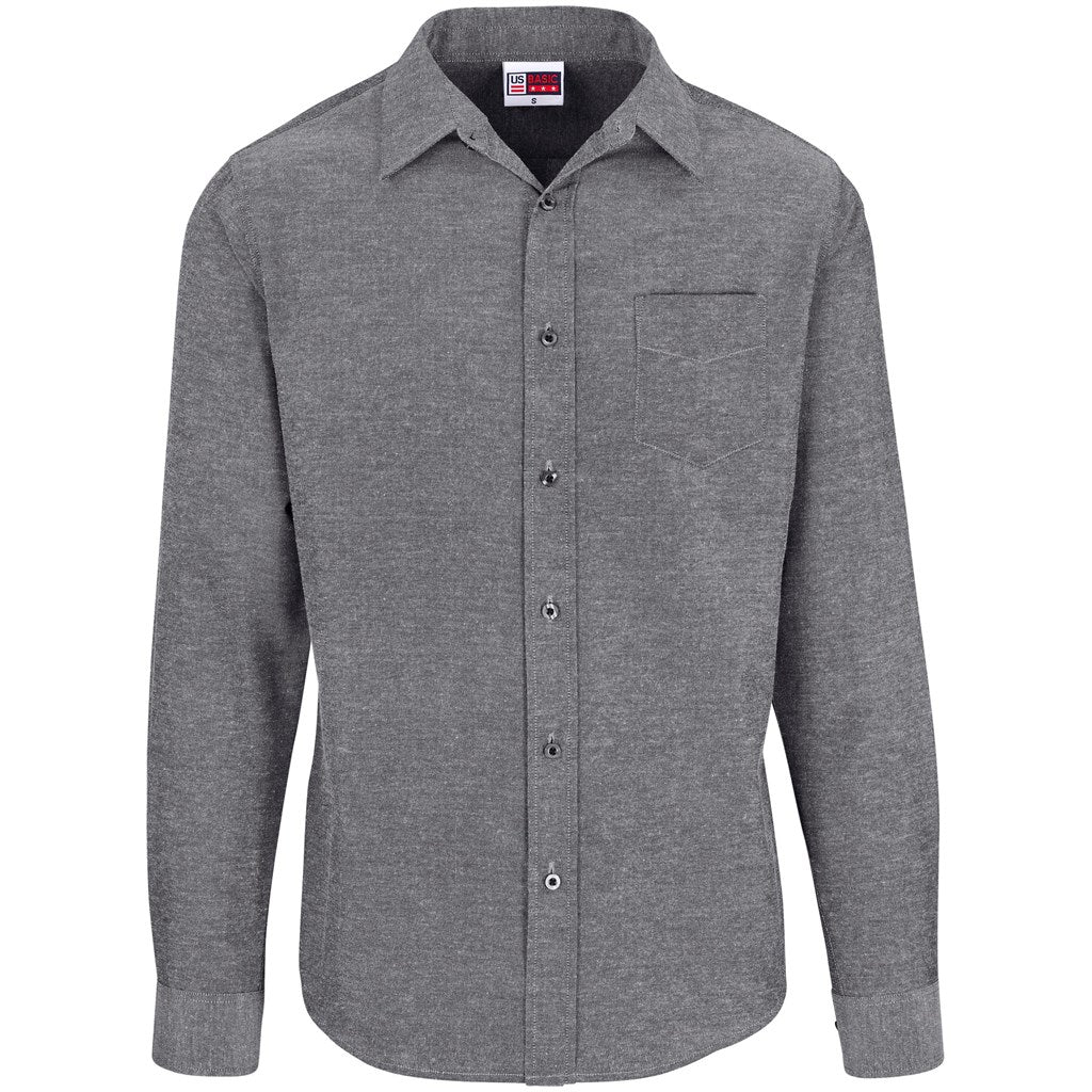 Mens Long Sleeve Oxford Shirt DARK GREY