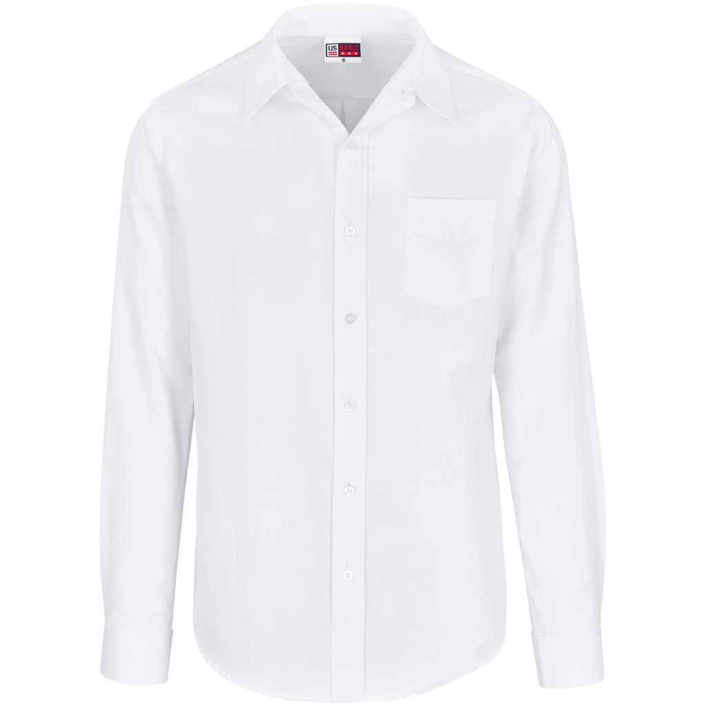 Mens Long Sleeve Oxford Shirt WHITE
