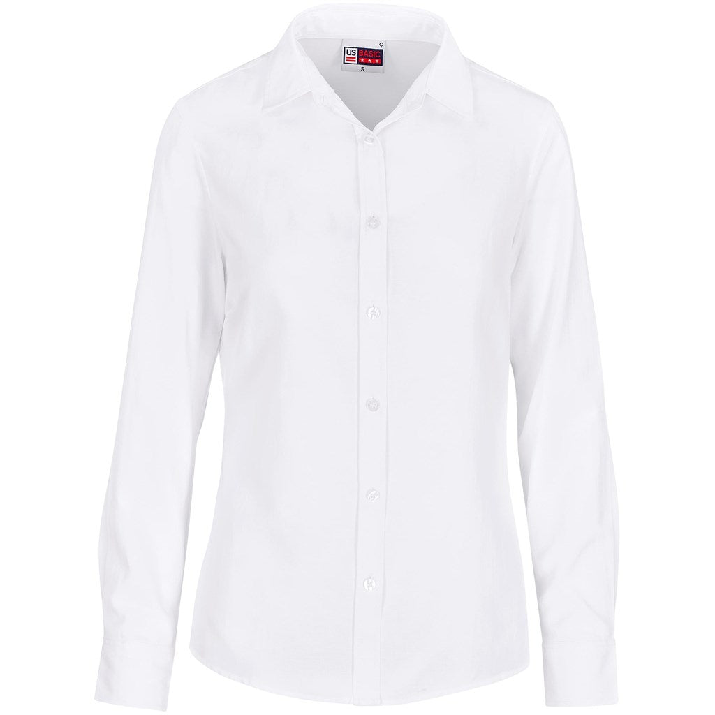Ladies Long Sleeve Oxford Shirt WHITE