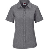 Ladies Short Sleeve Oxford Shirt DARK GREY