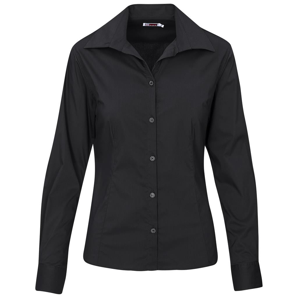 Ladies Long Sleeve Sheffield Stretch Shirt BLACK