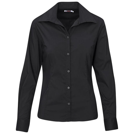 Ladies Long Sleeve Sheffield Stretch Shirt BLACK