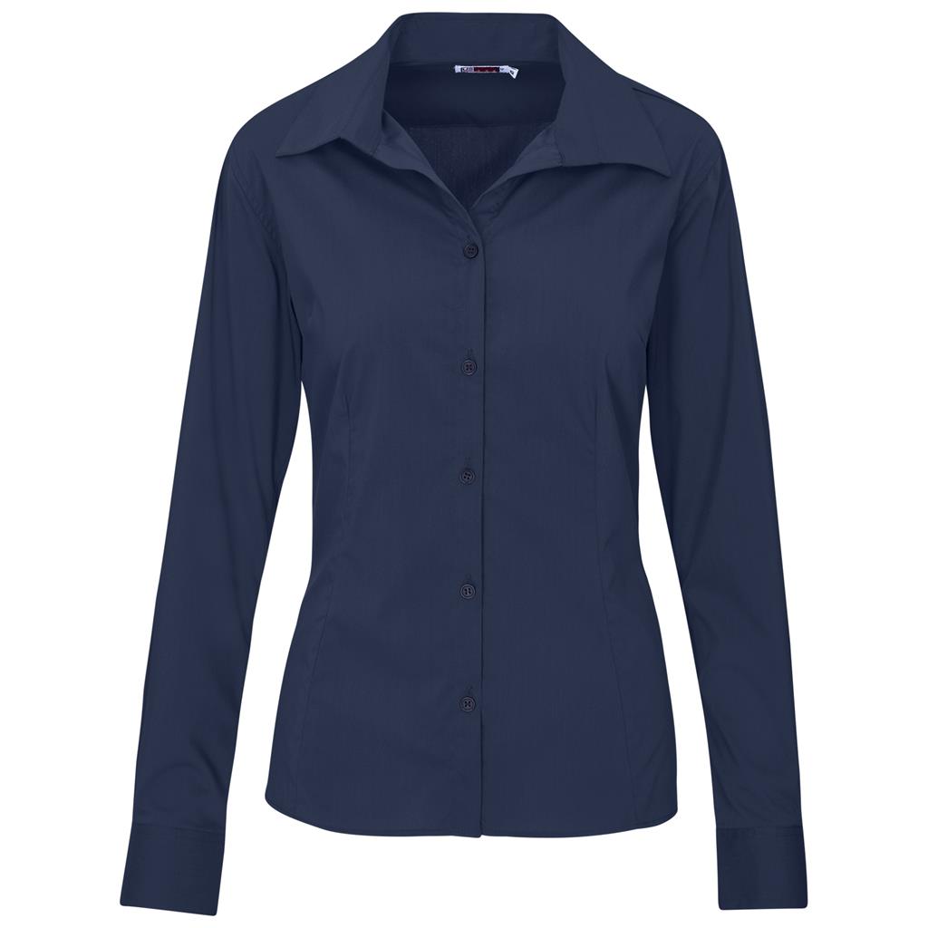 Ladies Long Sleeve Sheffield Stretch Shirt NAVY