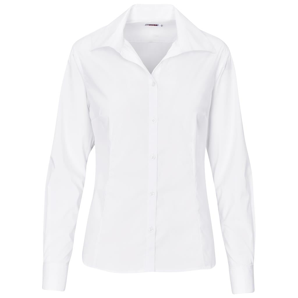 Ladies Long Sleeve Sheffield Stretch Shirt WHITE