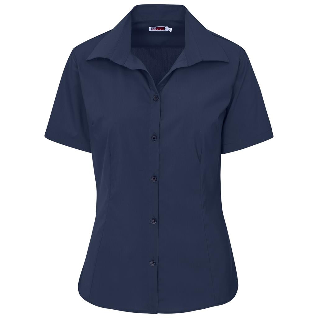 Ladies Short Sleeve Sheffield Stretch Shirt NAVY