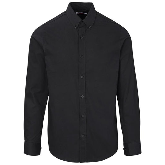 Mens Long Sleeve Cotton Twill Moderna Shirt BLACK