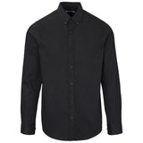 Mens Long Sleeve Cotton Twill Moderna Shirt BLACK