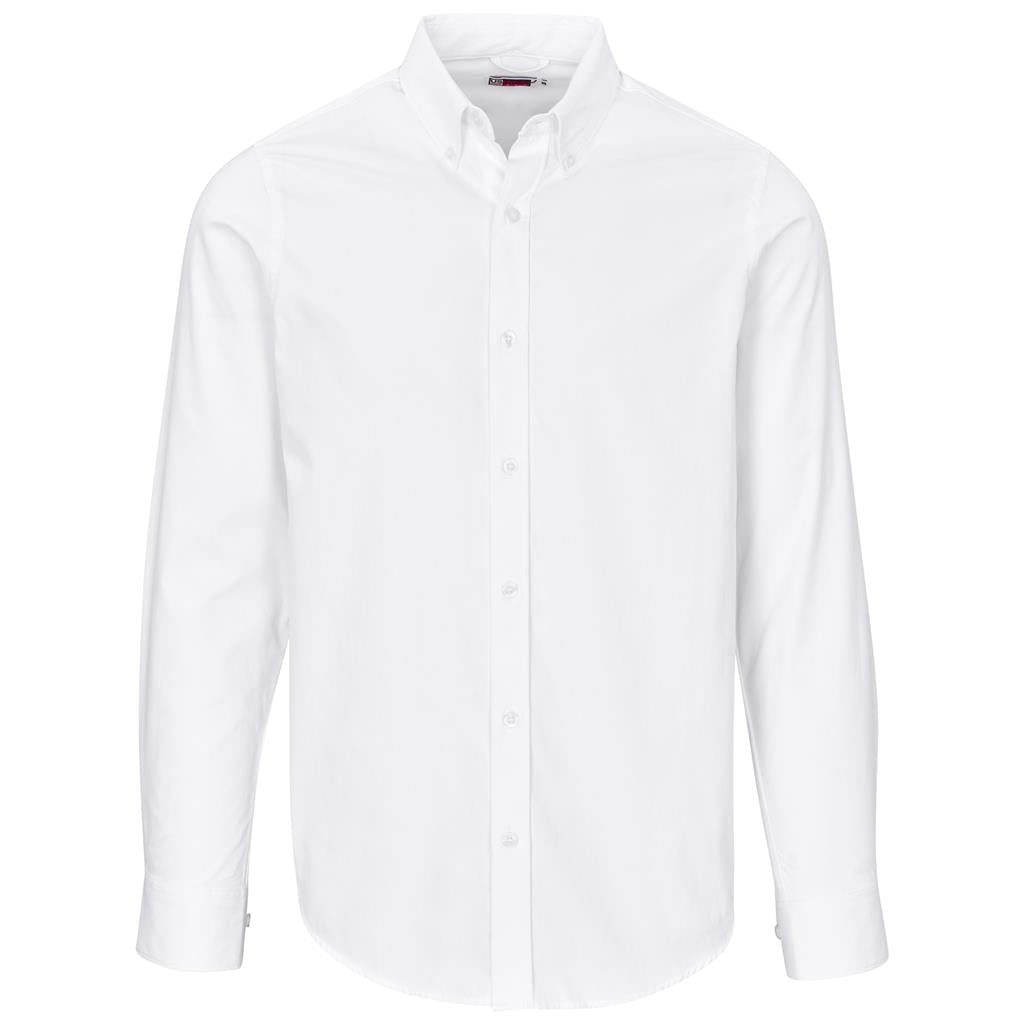 Mens Long Sleeve Cotton Twill Moderna Shirt WHITE