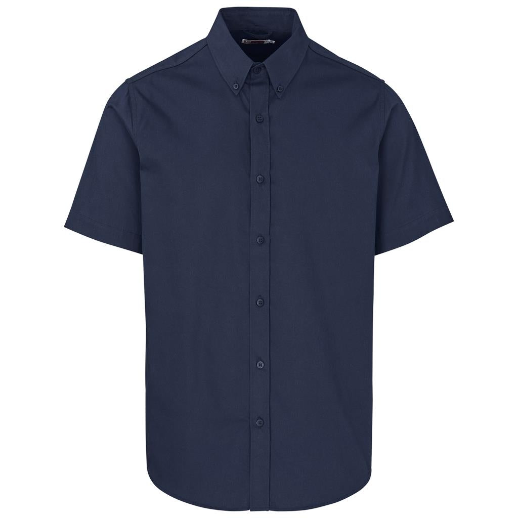 Mens Short Sleeve Cotton Twill Moderna Shirt NAVY