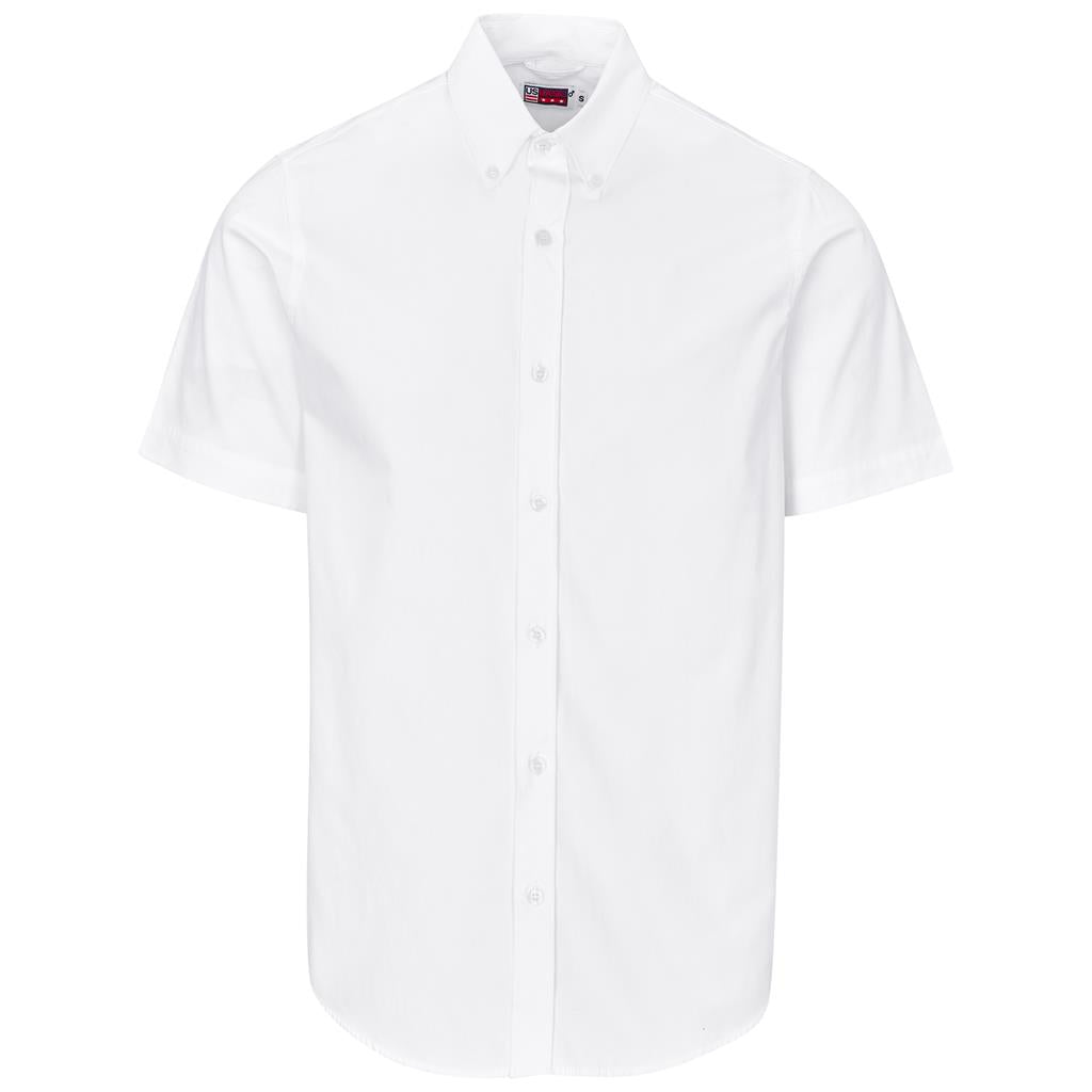 Mens Short Sleeve Cotton Twill Moderna Shirt WHITE
