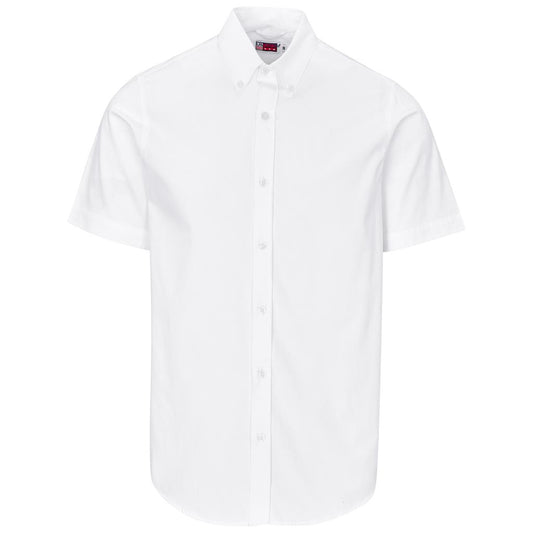 Mens Short Sleeve Cotton Twill Moderna Shirt WHITE