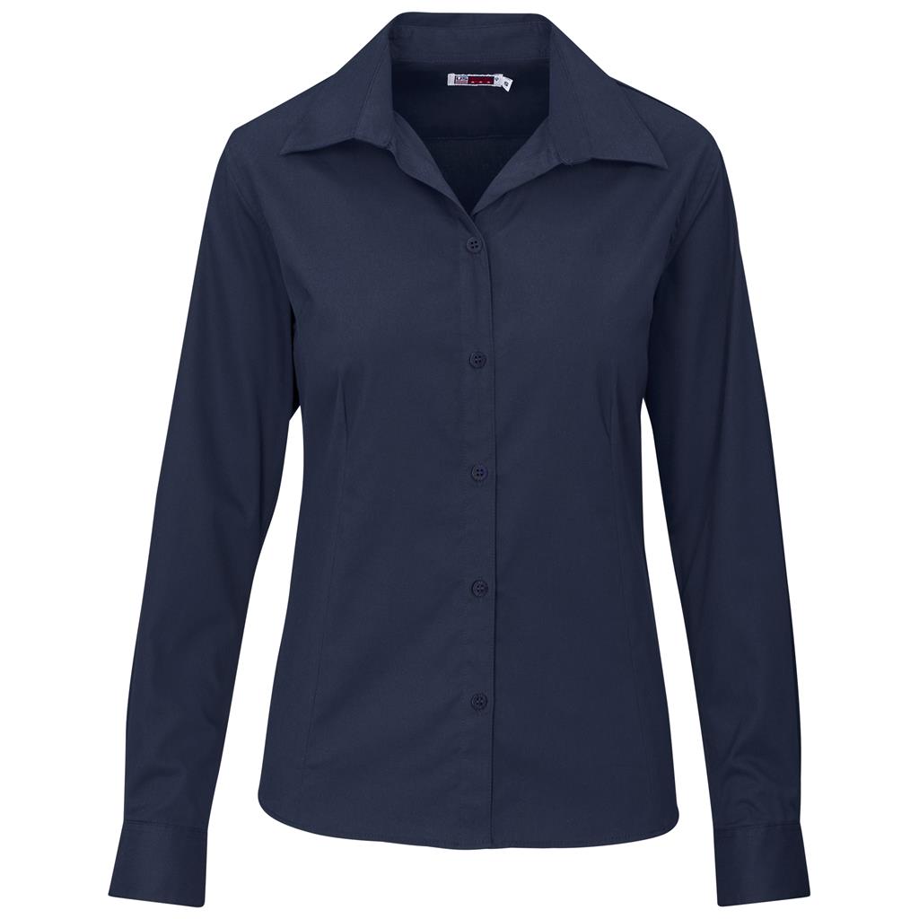Ladies Long Sleeve Cotton Twill Moderna Shirt NAVY