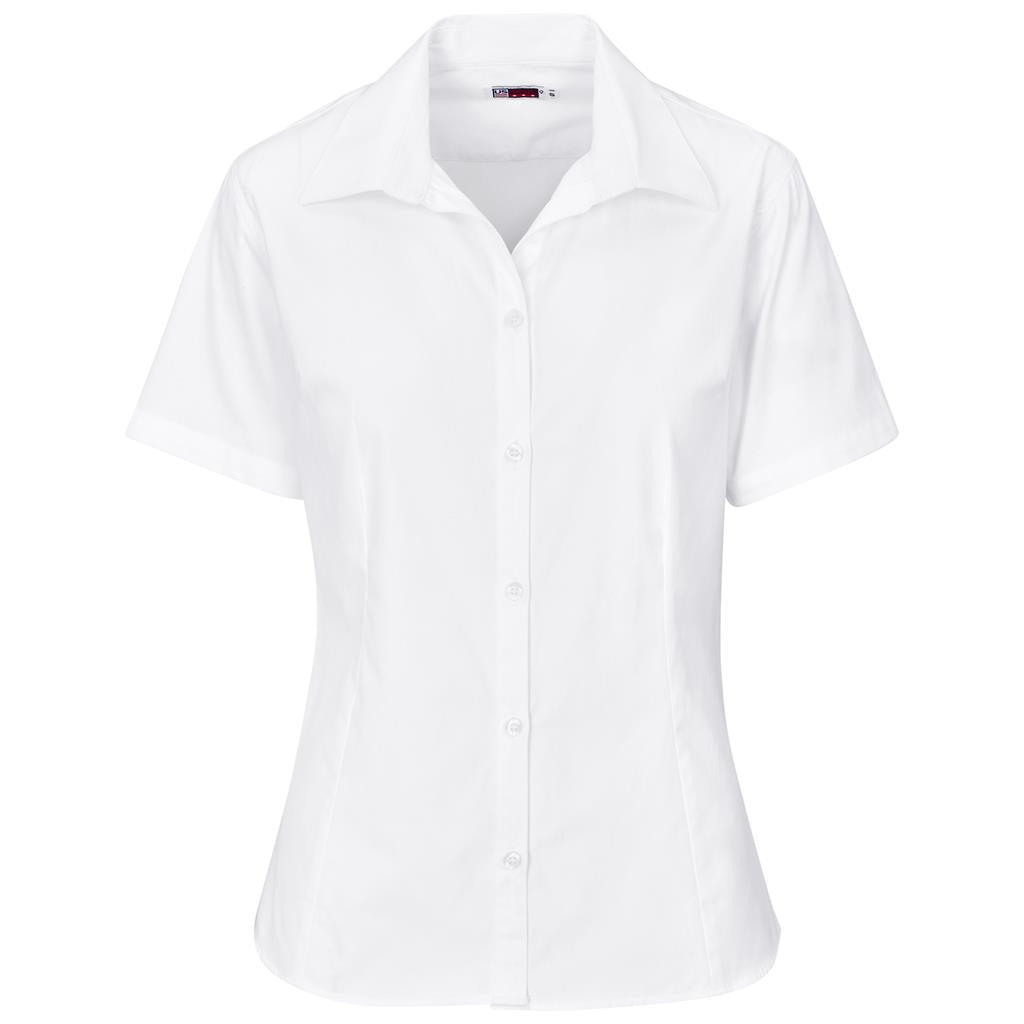 Ladies Short Sleeve Cotton Twill Moderna Shirt WHITE