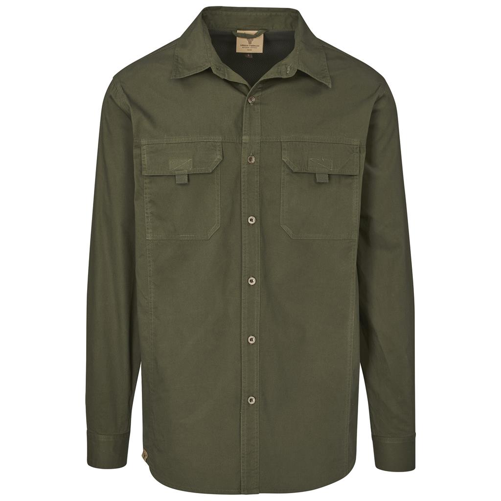 Mens Long Sleeve Mawenzi Twill Shirt OLIVE