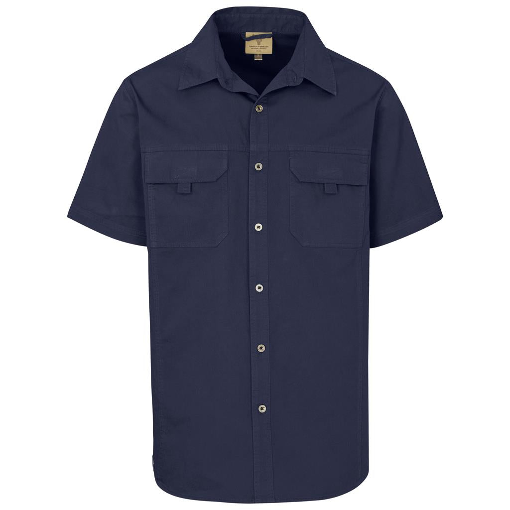 Mens Short Sleeve Mawenzi Twill Shirt NAVY