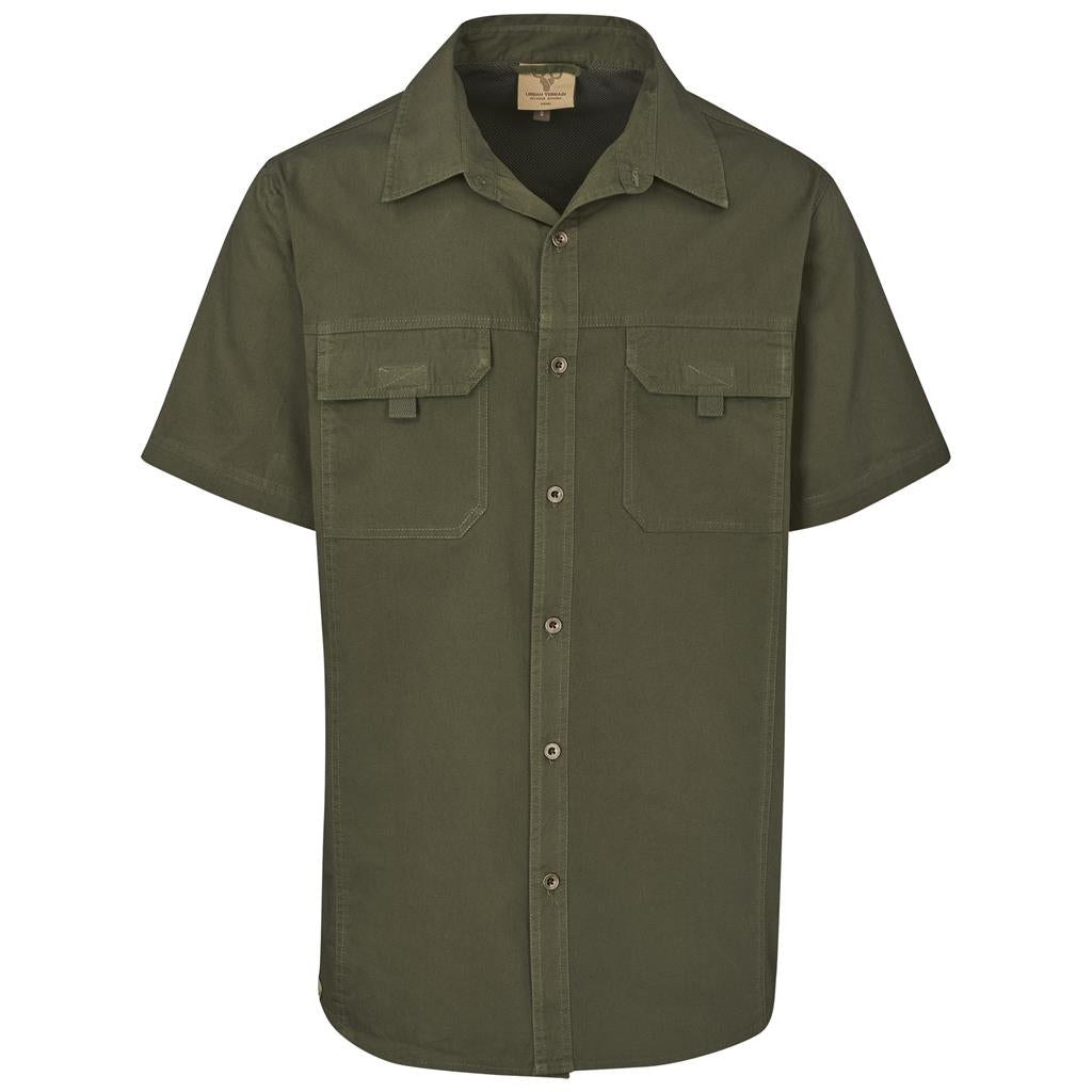 Mens Short Sleeve Mawenzi Twill Shirt OLIVE