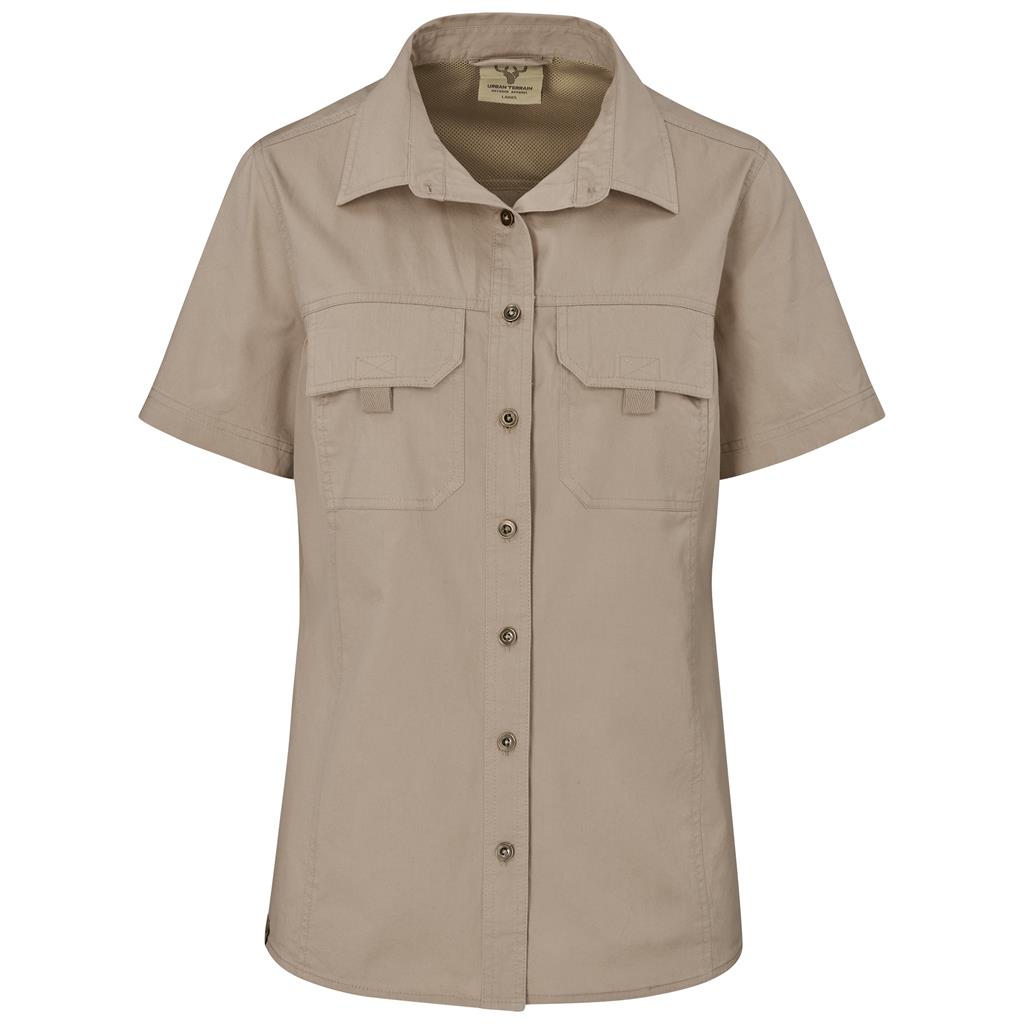 Ladies Short Sleeve Mawenzi Twill Shirt KHAKI