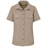Ladies Short Sleeve Mawenzi Twill Shirt KHAKI